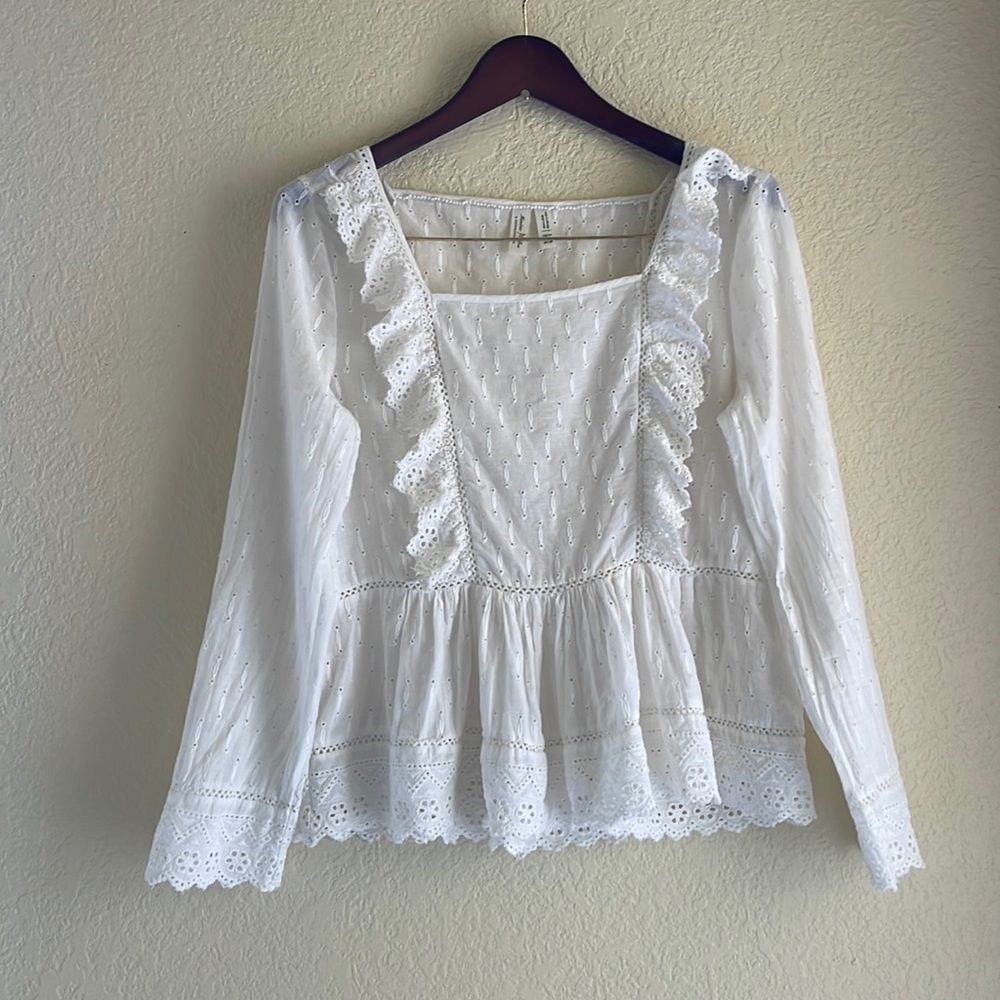 Meadow Rue by Anthropologie white blouse